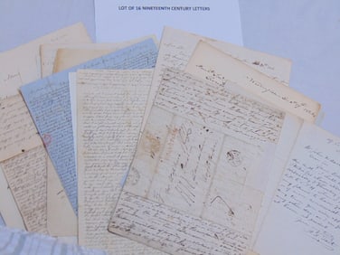 Lot of 16 19th Century letters, various subjects, family correspondence, some financial