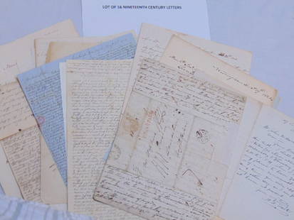 Lot of 16 19th Century letters, various subjects, family correspondence, some financial: Lot of 16 19th Century letters, various subjects, family correspondence, some financial correspondence and a small letter form artist Arthur Fitzwilliam Tait, dated 1888