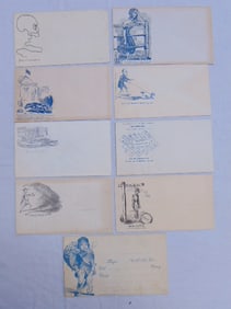 9 civil war covers, various designs, civil war, caricatures, "The Goodness of the C.S.A."; Poor