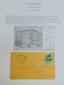 Cover with hotel marking & stamp, Brewster Hotel Skowhegan, Maine to Woodbridge, CT, 1870,