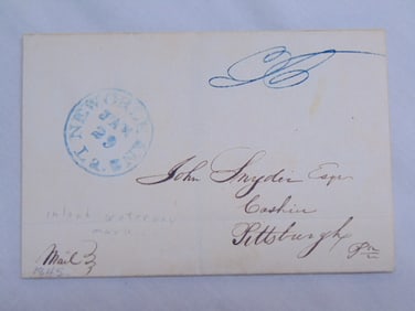 Inland waterway mark, New Orleans to Pittsburgh, 1845, ex Schuyler Rumsey
