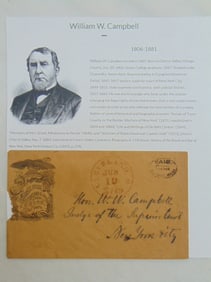 Illustrated cover with hotel mark, Weddell House, Cleveland Ohio to New York City, 1850's,