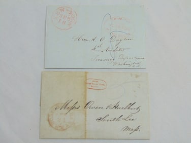Cover & letter with hotel marks, United States Hotel Boston with Boston & Albany RR stamp, letter