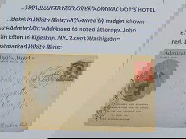1901 illustrated cover, Admiral Dor's Hotel, White Plains NY, addressed to noted attorney John E.