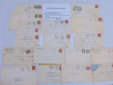 Large lot of covers with Canadian stamps, mostly 1940's, several advertising covers included,