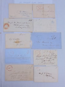 10 19th Century stampless folded letters, various postmarks including Sturbridge, Salem, Tariffville