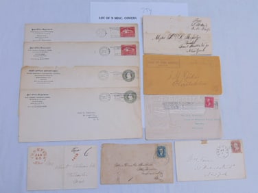 9 covers, including advertising, various postmarks, includes cover, "House of Representatives U.S.,