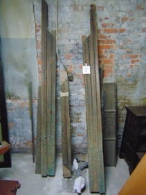 7 pcs Temple fragments, India large carved hardwood