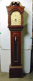 Continental antique tall case clock, wooden face