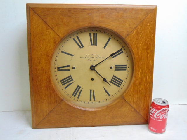 THE PRENTISS CLOCK IMPROVEMENT CO. NEW YORK oak case (1 of 2)
