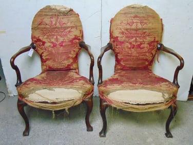 Pair of pink upholstered chairs