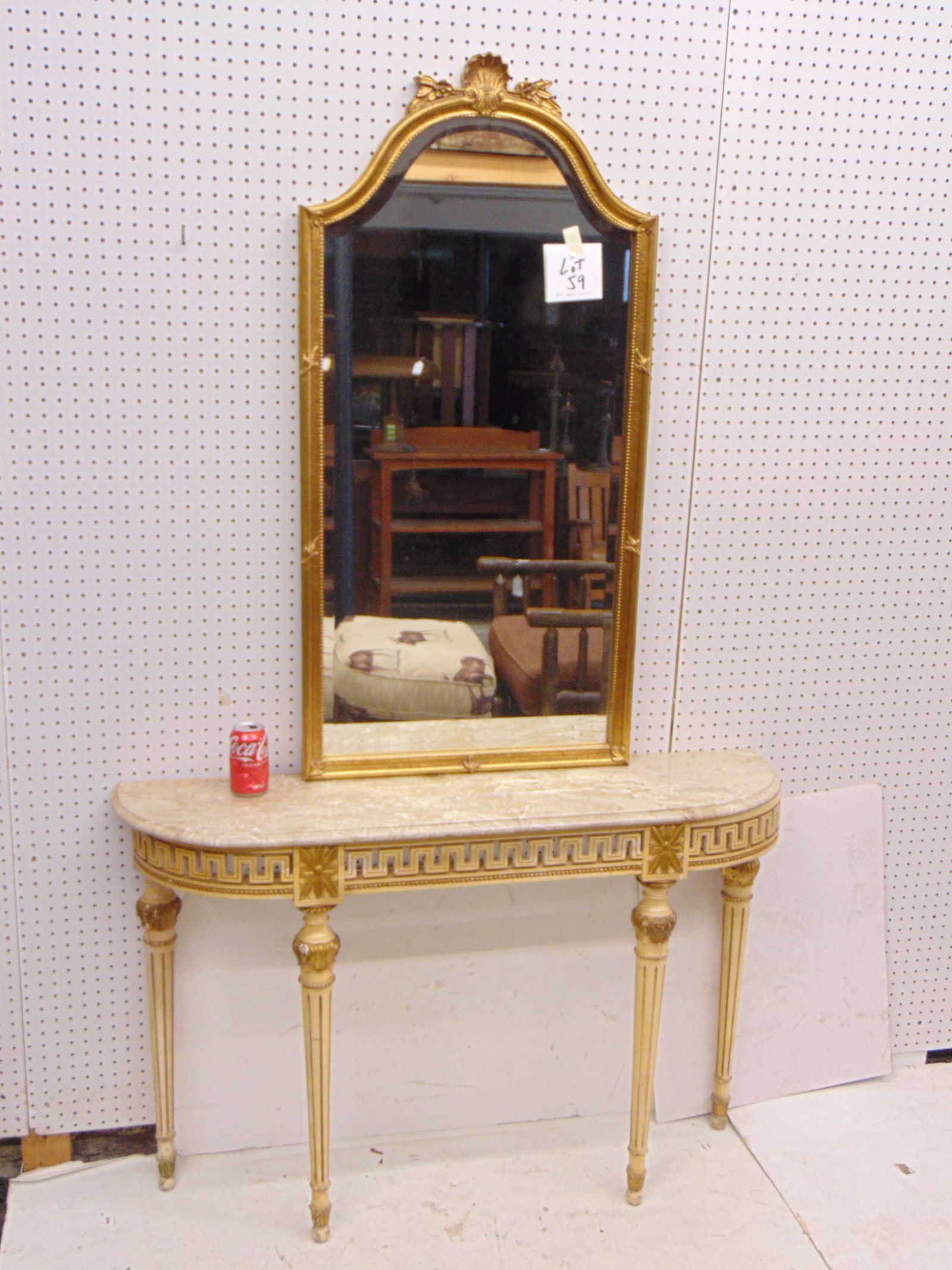 Marble top console table with mirror (1 of 3)