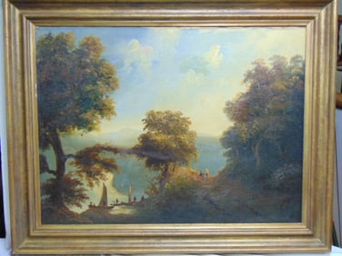 Large Oil painting, English countryside landscape, nicely framed