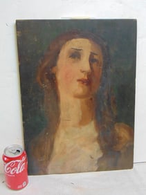 Oil portrait on wood panel
