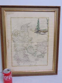 Framed map of Denmark