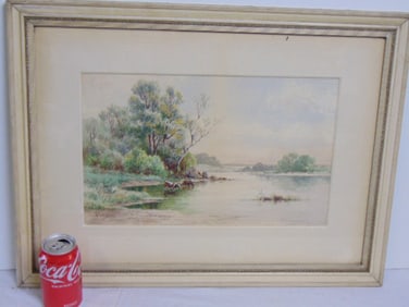 Watercolor of cows signed Chillman