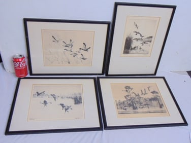 4 Richard Bishop sporting prints in black frames