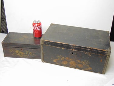 2 ealy stenciled boxes