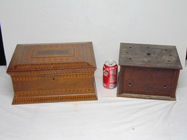 Inlaid box and foot warmer
