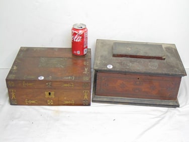 2 antique inlaid boxes
