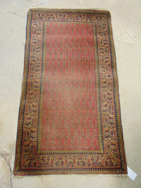 Persian scatter rug, in red, 64" by 36" (1 of 2)