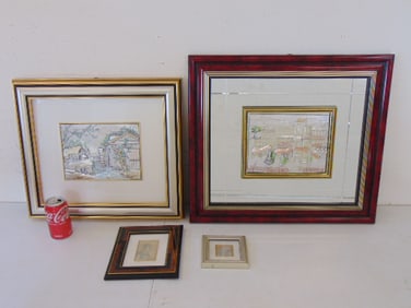 Lot Italian silver etchings, set of 4