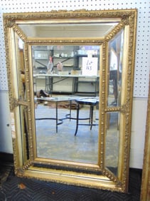 Mirror, beveled glass with mirrored frame, 46.75" by 33"