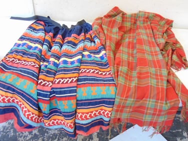 2 textiles, Indian, skirt