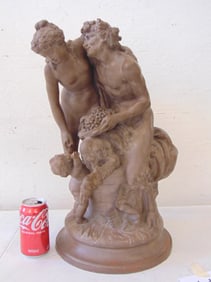 Terracotta figure, Satyr, by Claudion, some chips, Louvre copy