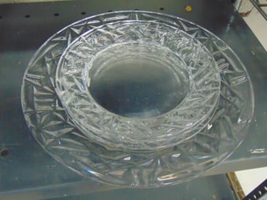 Tiffany and Co glass set, 4 plates & serving tray
