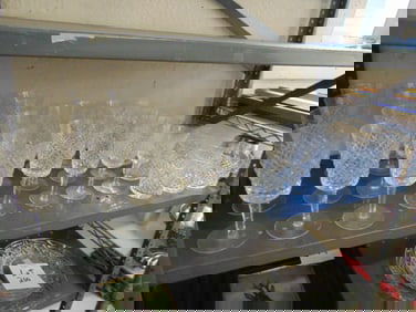 Lot crystal stemware, 38 pieces of Waterford, stems & rock glasses