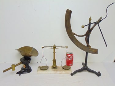 three vintage scales