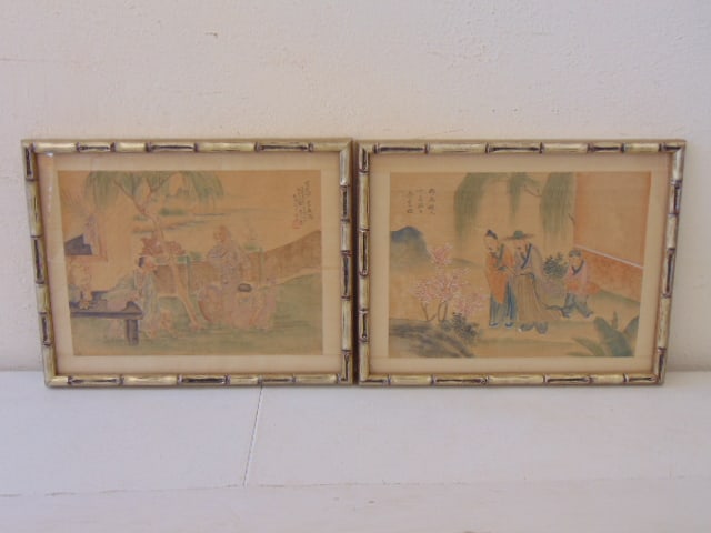 Two Asian watercolors: Two Asian watercolors