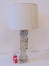 Sandstone table lamp with shade