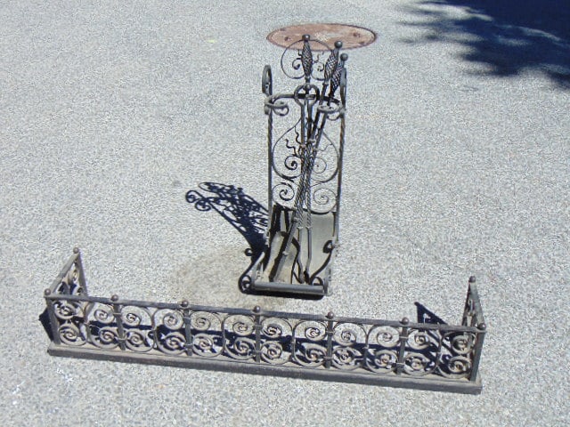 Wrought iron tools and fender (1 of 2)