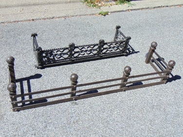 1 cast iron fender 1 wrought iron fender