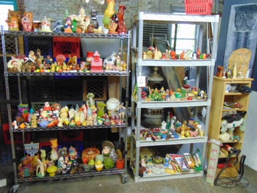 Large collection of figural candles & key chains and other misc. items