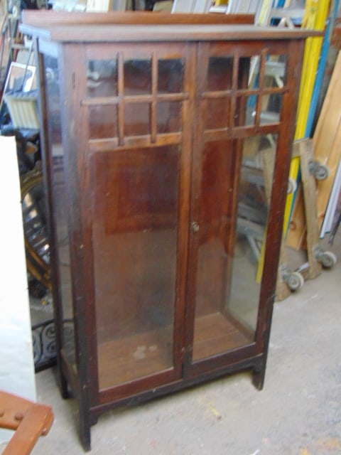 Larkin oak china closet, no shelves (1 of 2)