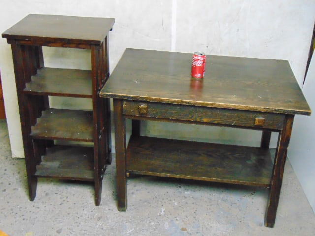 Mission one drawer table & magazine stand (1 of 2)