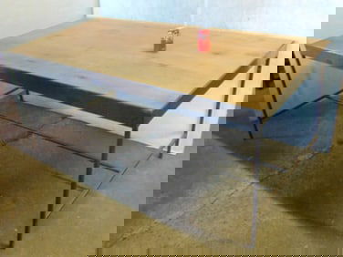 Steel & oak table