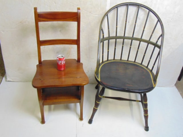 Painted metal chair & ladder chair (1 of 2)
