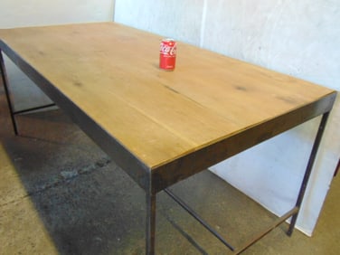 Steel and oak table