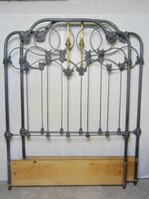 Brass and iron bed, 3/4 size