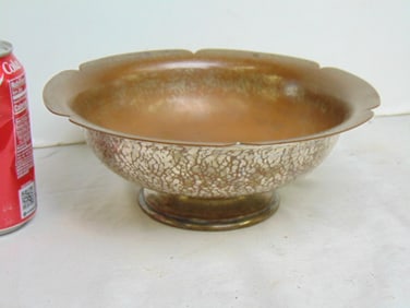 Silvered copper hammered bowl