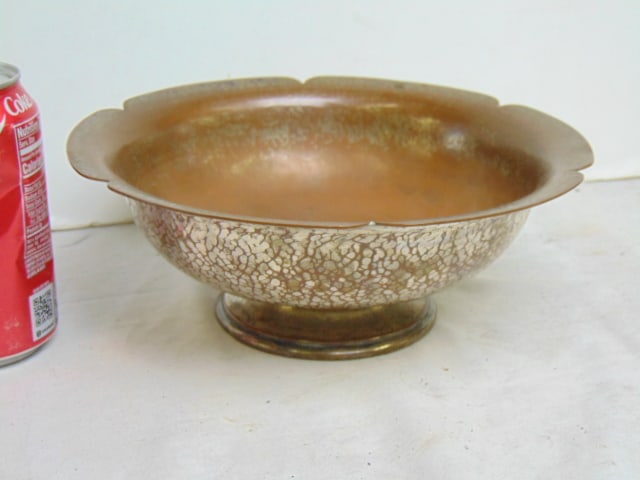Silvered copper hammered bowl: Silvered copper hammered bowl