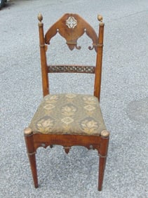 Unusual chair, gothic side chair, as is