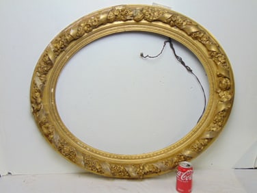 Oval gilt frame