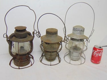 3 Railroad lanterns