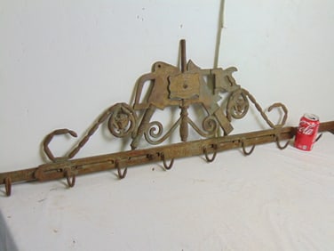 Advertising butchers hook, Gloeckler, iron, 77.5" long (adjustable)