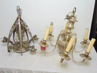 Silver plate and Deco fixture/chandelier